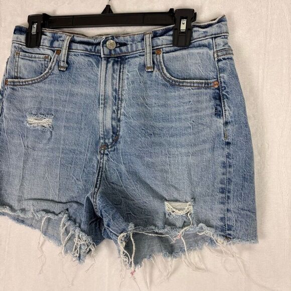 Silver Jeans High Rise Raw Hem Distress Detail Desirable Jean Shorts Size 29 - Picture 3 of 13